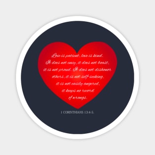 Inspirational Love Bible Verse Valentine's Day Calligraphy Magnet